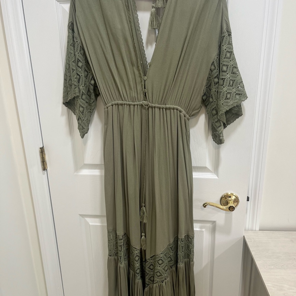 Elegant Olive Green Maxi Dress